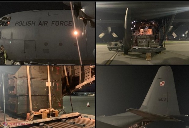 FOTO // R. Moldova este ajutată să facă fața DESTABILIZĂRILOR. Polonia a trimis la Chișinău șase avioane „Hercules” încărcate cu ARME, muniții și echipamente destinate Poliției R. Moldova
