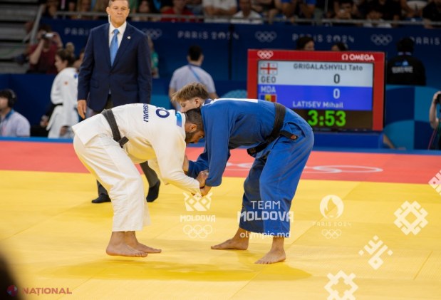 FOTO // Judocanul Mihail Latîșev, eliminat de la Jocurile Olimpice. Sportivul nostru de 20 de ani a cedat în fața campionului MONDIAL Tato Grigalashvili