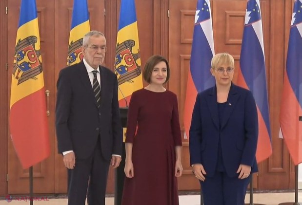 VIDEO // Austria și Slovenia SPIJINĂ eforturile R. Moldova de a deveni membră a UE până în 2030. Președinții Alexander Van der Bellen și Nataša Pirc Musar, într-un glas la Chișinău: „R. Moldova MERITĂ să fie în UE”