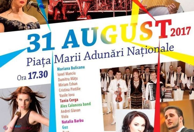 PROGRAM // Încă un concert în centrul Chișinăului: De Sărbătoarea Limbii Române, FĂRĂ artiști din Rusia