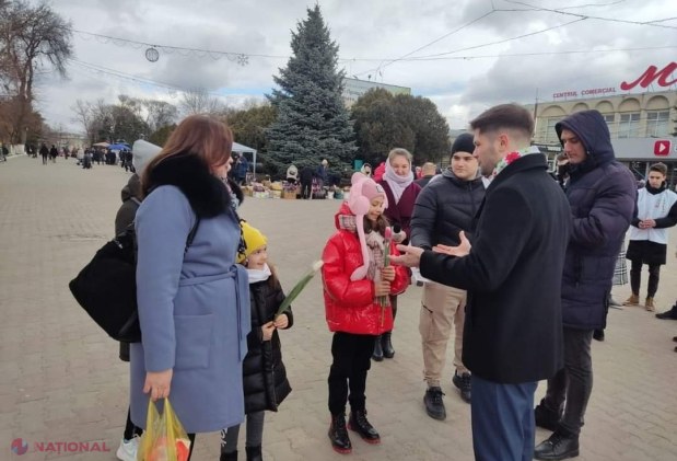 FOTO // De 8 Martie, echipa Partidului „ȘOR” a surprins într-un mod plăcut femeile din R. Moldova