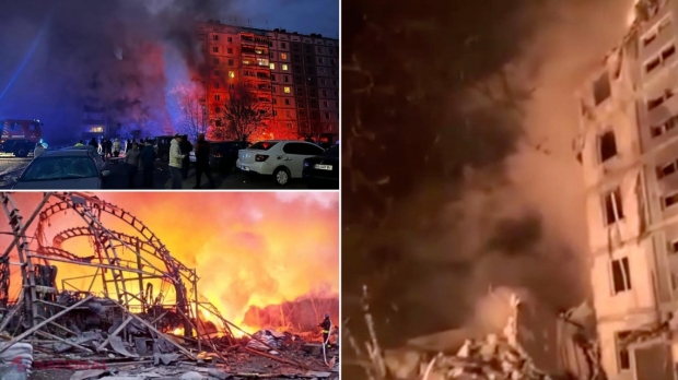 VIDEO // Atac devastator al ruşilor în Ucraina: cel puţin 12 morţi, printre care şi un copil de 3 ani. Kievul a fost zguduit de explozii