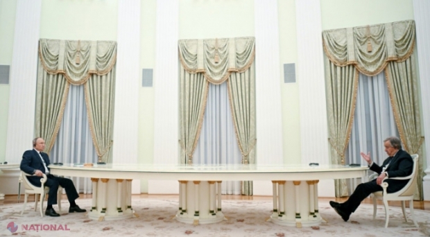 VIDEO // Momentul în care Putin îl MINTE în față pe secretarul general al ONU: „Nu mai sunt lupte la Mariupol”