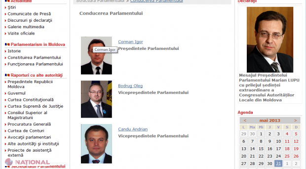 Parlamentul de la Chișinău are doi președinți!