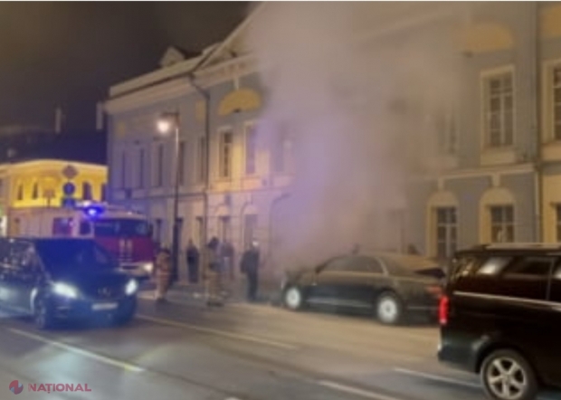 VIDEO // Una dintre limuzinele lui Putin, în FLĂCĂRI