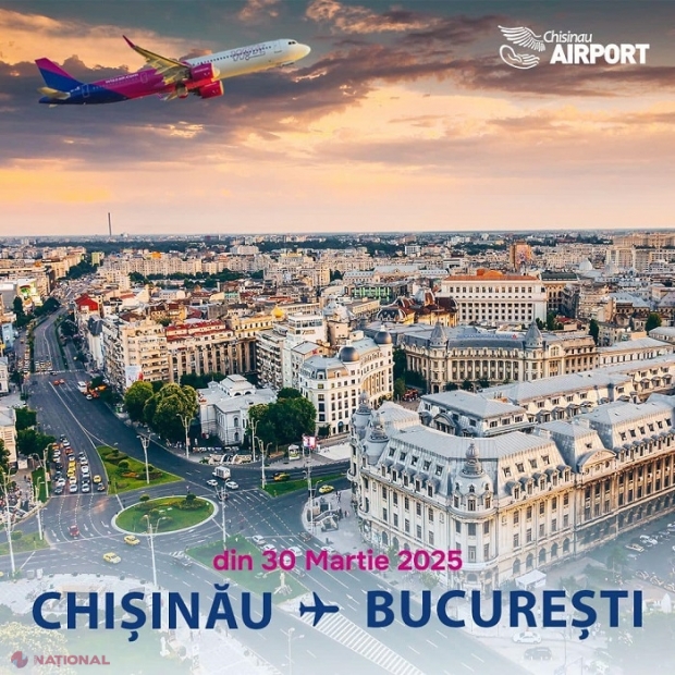„Wizz Air” va opera ZILNIC zboruri directe Chișinău - București, din 30 martie 2025