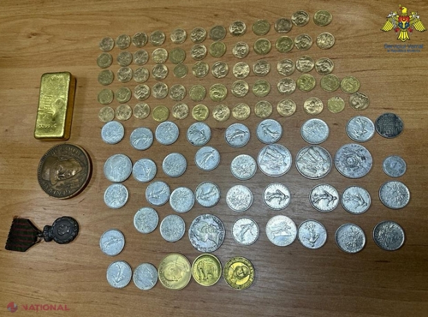 Ar fi cumpărat din Franța peste 100 de monede din aur și argint, dar și un lingou din aur și a încercat să introducă ilegal bunurile în R. Moldova: Ce sumă ar fi achitat un moldovean pentru această „comoară”