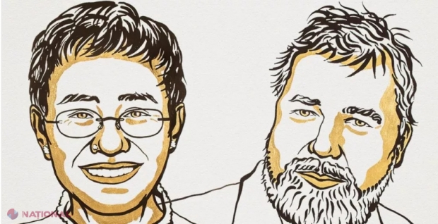 PREMIUL NOBEL pentru PACE 2021, acordat lui Maria Ressa și Dmitry Muratov