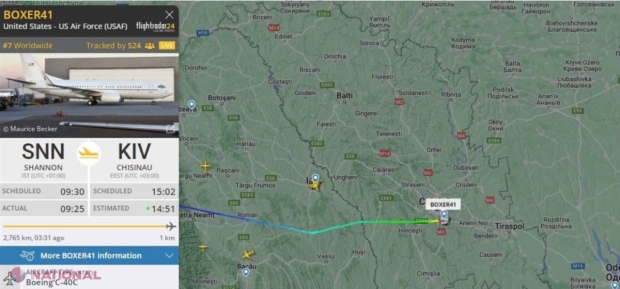Un avion Boeing al Forțelor Aeriene ale SUA a aterizat la Chișinău