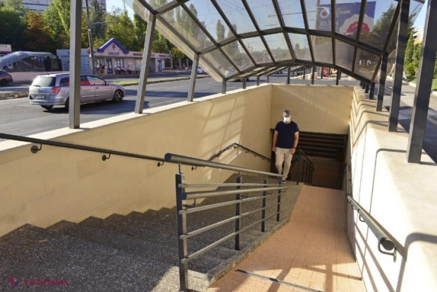GALERIE FOTO // Cum arată pasajul subteran de la VIADUCTUL din Chișinău, reparat în proporție de 95% pe banii unui agent economic