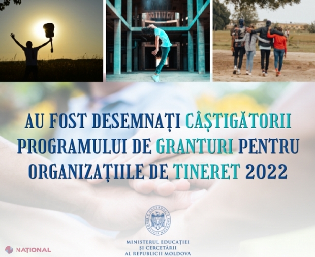LISTĂ // Au fost desemnați câștigătorii în cadrul Programului de GRANTURI pentru organizațiile de tineret 2022: Șase milioane de lei din bugetul de stat