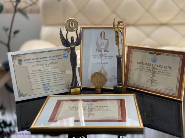 FOTO // Compania „Chemix Grupp” SRL, unicul producător din R. Moldova de dezinfectanţi la standarde europene şi ale OMS, premiată de CCI pentru „Realizări în Domeniul Calității 2019 ”