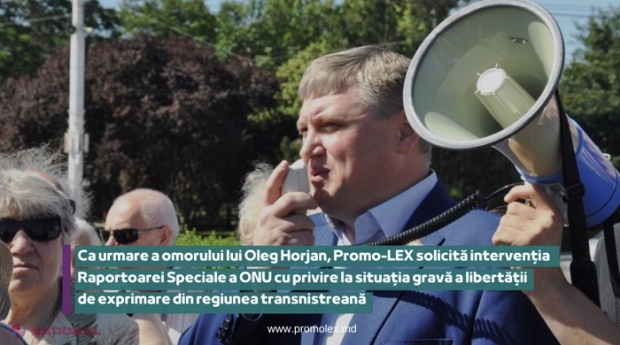 „Circumstanțele violente ale omorului lui Oleg Horjan ridică serioase îngrijorări cu privire la siguranța persoanelor care își exprimă disidența împotriva regimului de facto de la Tiraspol”: „Promo-LEX” solicită intervenția ONU