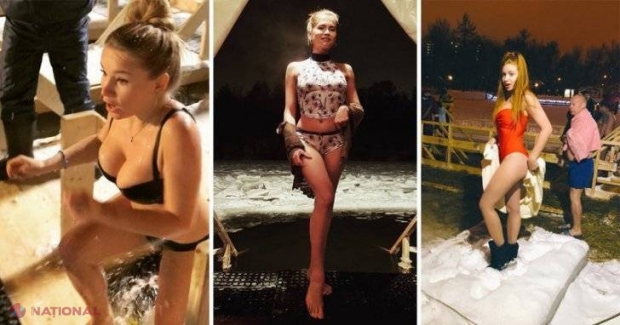 GALERIE FOTO // Cum arată RUSOAICELE care fac baie în apa îngheţată, pe un GER năprasnic