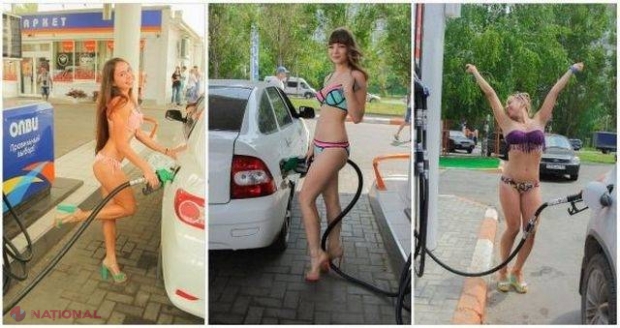 FOTO // Oferta INCREDIBILĂ făcută de o benzinărie din Rusia. Iată ce primeai dacă mergeai la pompă îmbrăcat în bikini şi pe tocuri]