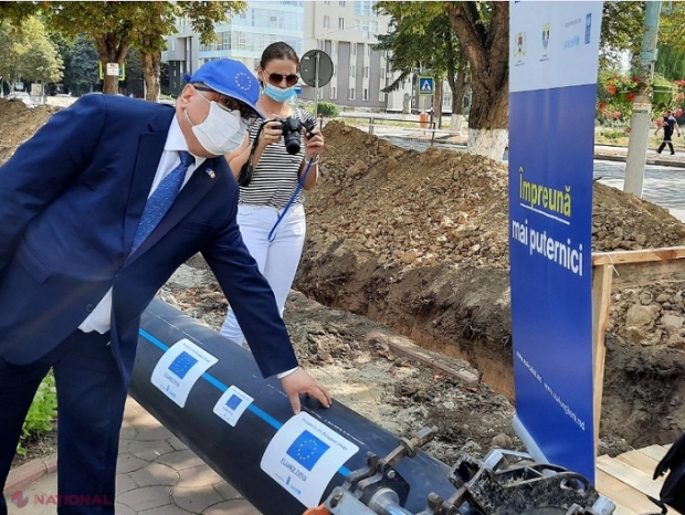 UE mai construiește un APEDUCT la Ungheni. Primarul Ambros: „24% din apă nu ajunge la robinet din cauza pierderilor din rețea”