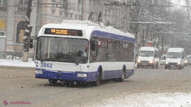 Cea mai aglomerată rută de troleibuz din Chișinău, SUPLINITĂ: Din 15 ianuarie, troleibuzele cu nr. 24 și cele cu nr. 12 vor circula pe aproximativ aceeași rută