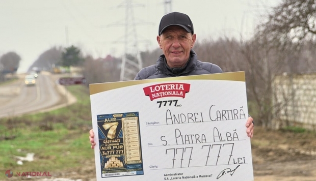 VIDEO, FOTO // Biletul „Șeptarul de Aur”, în tiraj special, i-a oferit 777 777 de lei unui șomer din Ialoveni: „Aveam emoții, tremurau picioarele, nu puteam vorbi…”