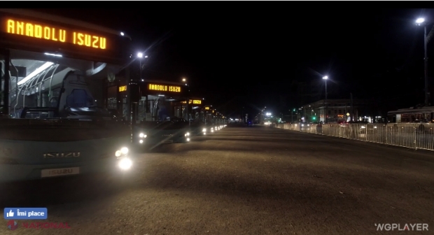 VIDEO // Noile autobuze de model „ISUZU Cityport”, expuse în PMAN, au fost filmate cu DRONA
