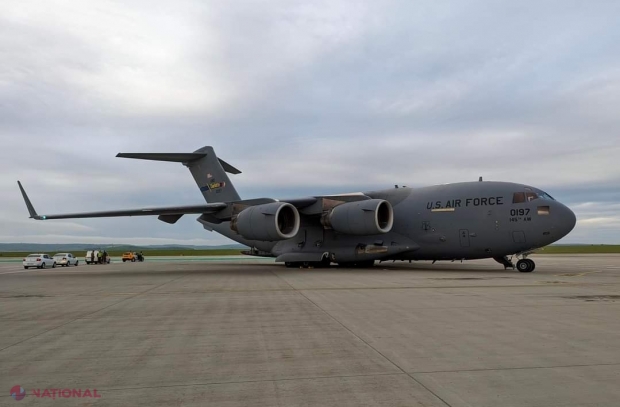 Un avion de transport STRATEGIC al Armatei SUA a adus în R. Moldova echipamente medicale și de apărare. Militarii sosiți vor implementa, alături de omologii moldoveni, tactici pentru asigurarea protecției cetățenilor în cazul situațiilor de urgență