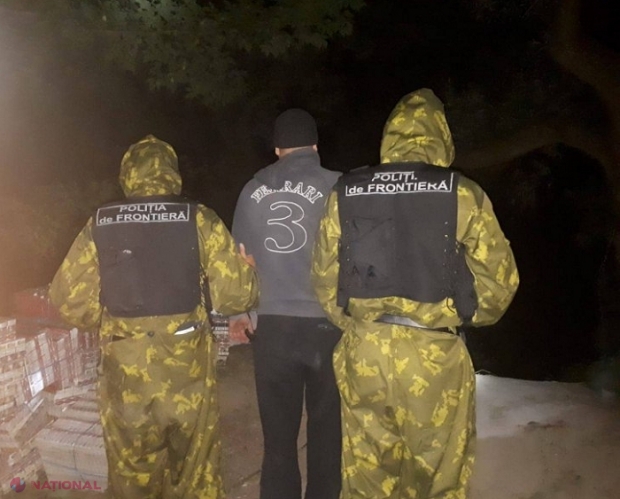 VIDEO // Focuri de armă la granița moldo-română: Un șef de la Poliția de Frontieră, REȚINUT. Țigări de MILIOANE de lei, pregătite pentru a fi trecute ilegal peste Prut