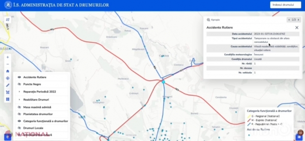 HARTĂ // Toate accidentele rutiere produse pe traseele din R. Moldova, în timp real pe o platformă online