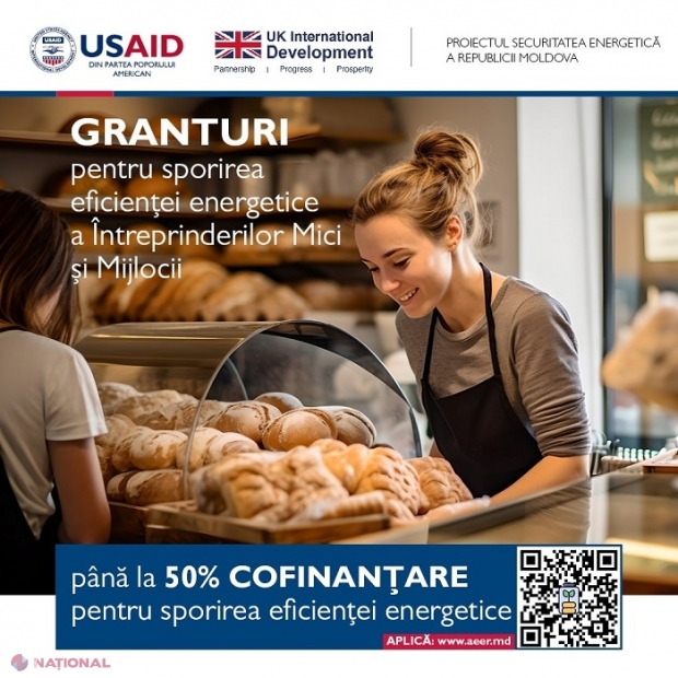 Granturi pentru ÎMM: Bani de USAID și Marea Britanie pentru a ajuta întreprinderile din R. Moldova să-și reducă facturile la resursele energetice și să-și schimbe echipamentele învechite
