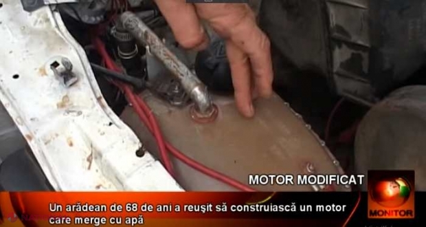 VIDEO // O investiție de 250 de euro. Atât l-a costat pe românul care a inventat motorul care merge cu apă