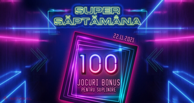 SUPER SĂPTĂMÂNA pe 7777.md: Profită de super OFERTA de luni și poți obține până la 100 de jocuri BONUS