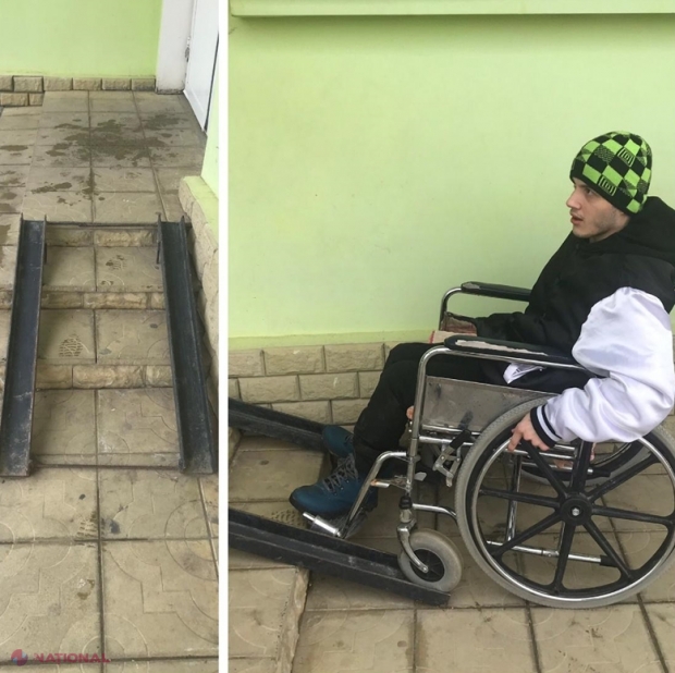 În genunchi, până la etajul doi al unui spital din R. Moldova: Cum a fost rezolvată problema, sesizată de un tânăr aflat în scaun cu rotile