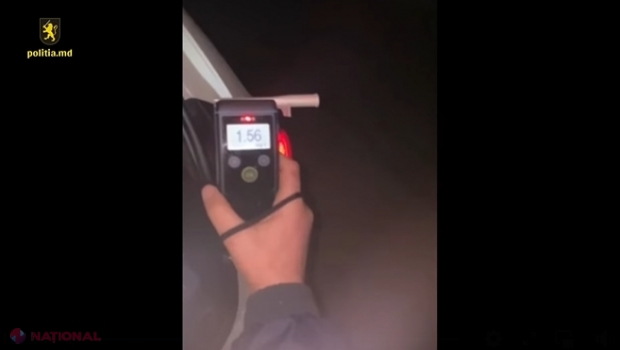 VIDEO // Șofer cu o alcoolemie de 1,56 mg/l, îndepărtat de la volan de polițiști, la Sângerei, pentru a preveni eventuale tragedii