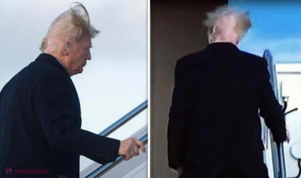 VIDEO // Moment stânjenitor pentru Donald Trump, după ce o adiere de vânt i-a dezlipit părul de scalp
