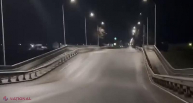 VIDEO // Un pod esențial pentru trupele lui Putin, DISTRUS. Oamenii Moscovei dau vina pe serviciile speciale ucrainene