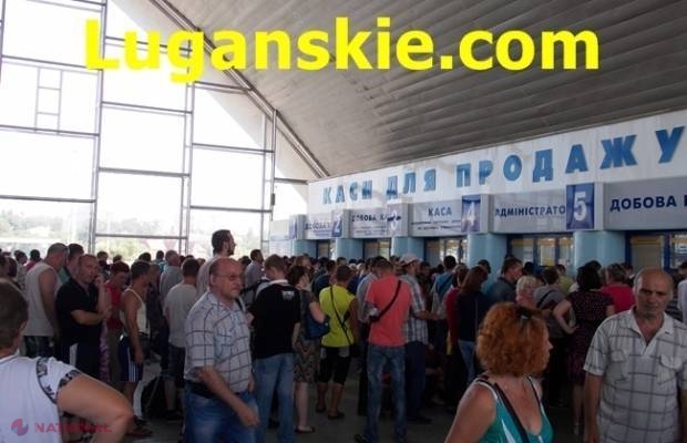 FOTO Gară SUPRAAGLOMERATĂ: Locuitorii părăsesc în grabă orașul Luhansk