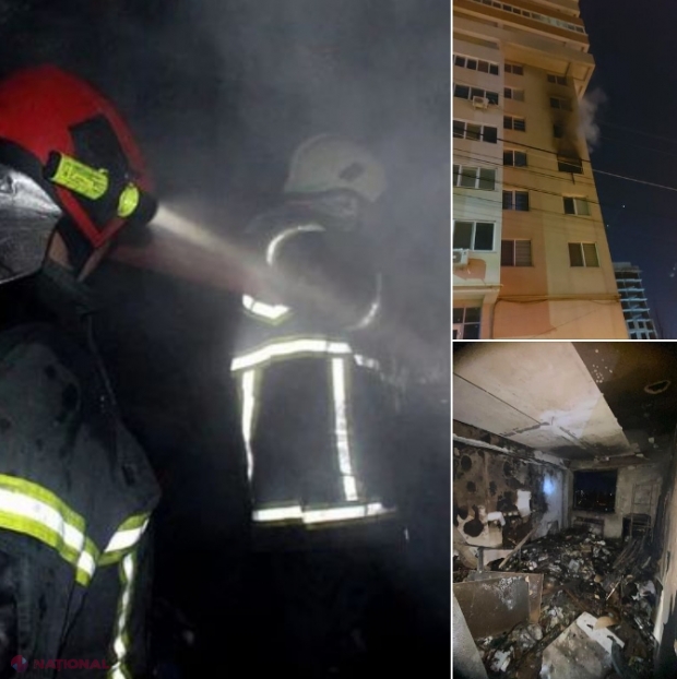 Incendiu într-un bloc din Chișinău: 19 persoane evacuate în plină noapte