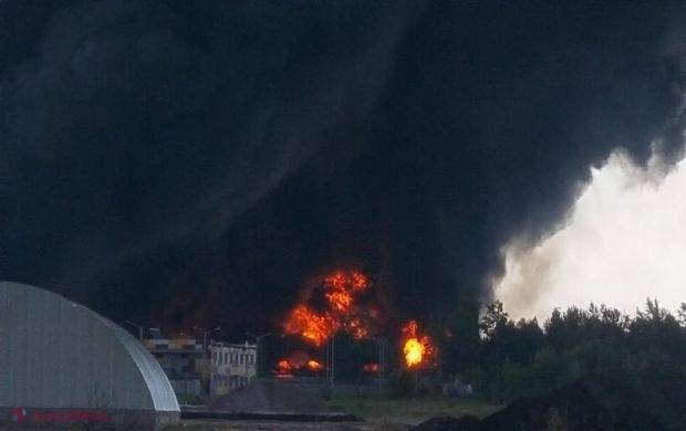 Incendiu puternic în Kiev. Toți pompierii din oraș luptă cu flăcările