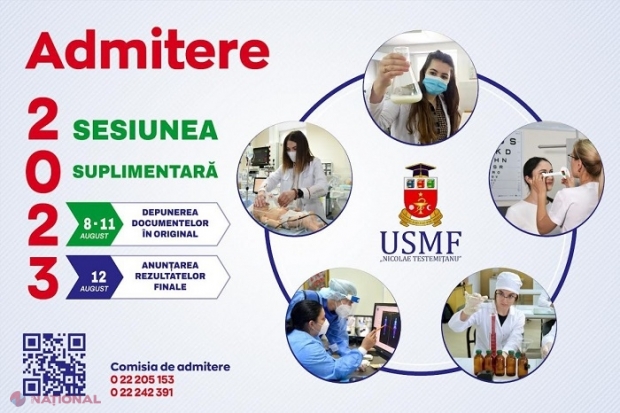 ADMITERE // Sesiune suplimentară la USMF „Nicolae Testemițanu”: 60 de locuri libere, cele mai multe la Sănătate publică și Tehnologie radiologică