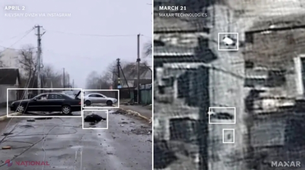 VIDEO // O nouă DOVADĂ că autoritățile din Rusia MINT în legătură cu masacrul provocat de soldații ruși la Bucha. Imaginile din satelit DEMONSTREAZĂ că civilii ucraineni, despre care rușii spuneau că ar MIȘCA, zac pe stradă de trei săptămâni 