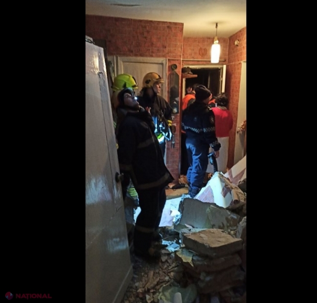 EXPLOZIE într-un bloc de locuit de pe strada Florilor din Chișinău: Un perete de la etajul cinci a sărit în aer