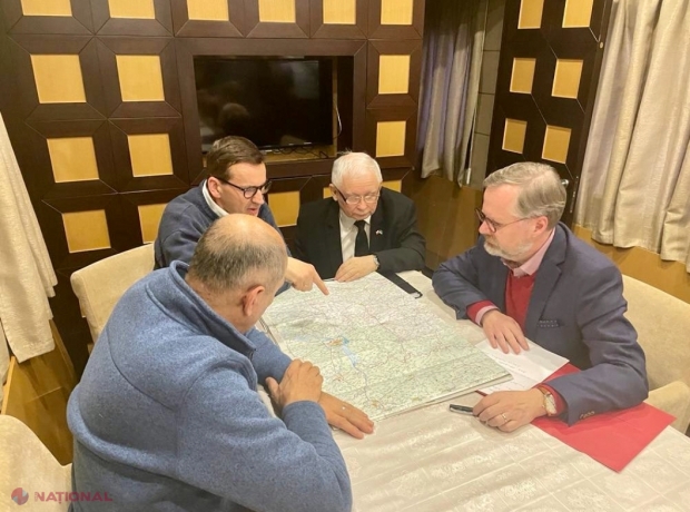 Demonstrație de SOLIDARITATE fără precedent. Premierii Poloniei, Cehiei și Sloveniei au ajuns în Kievul BOMBARDAT de armata lui Putin: 