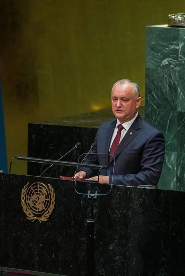 PRIMA reacţie NEGATIVĂ după discursul lui Dodon de la ONU: „Am asistat la un act rușinos: Guvernul a pierdut definitiv controlul asupra politicii externe, iar acest discurs penibil a fost scris NU la Chișinău și nu în limba română