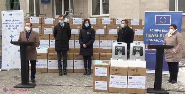 VIDEO // UE și OMS au donat R. Moldova SUTE de concentratoare de oxigen și MII de pulsoximetre, necesare bolnavilor de COVID-19
