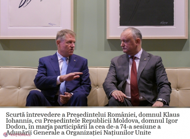 Ce NU a spus Igor Dodon de la „SCURTA ÎNTREVEDERE” cu președintele Klaus Iohannis. Răspunsul Președinției României: „Este important de evitat orice soluție care implică FEDERALIZAREA sau altă formulă”