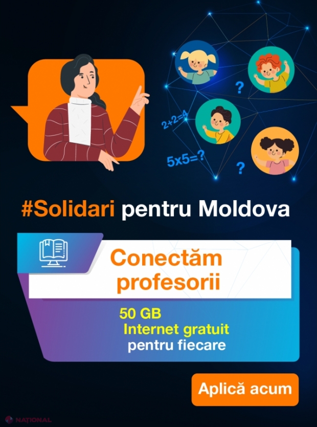 Profesorii din R. Moldova, asigurați GRATUIT cu Internet Mobil pentru a putea preda lecțiile online
