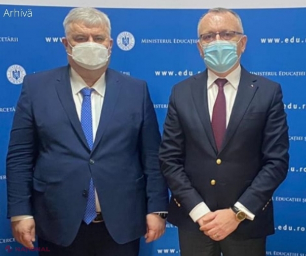 FOTO // Universitatea de Stat din Moldova consolidează PARTENERIATUL cu instituțiile de învățământ superior din România. Subiectele abordate de Igor Șarov la întrevederea cu MINISTRUL Educației de la București