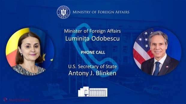 Ministra de Externe a României, Luminița Odobescu: „Este important să ne coordonăm atât cu partenerii americani, cât şi cu partenerii europeni ca să sprijinim în continuare Republica Moldova”