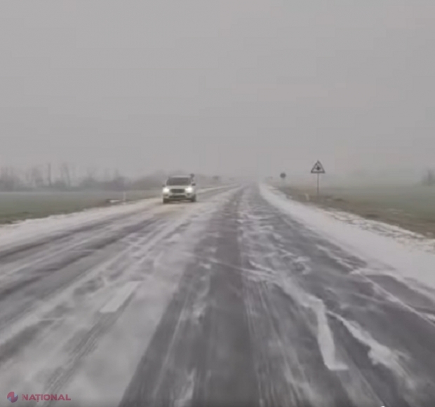 VIDEO // Ghețuș pe drumurile din R. Moldova: ASD împrăștie material antiderapant și îndeamnă șoferii să fie prudenți