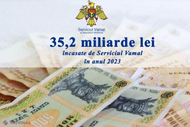 Încasări de peste 35,2 miliarde de lei colectate de Serviciul Vamal la bugetul de stat în anul 2023