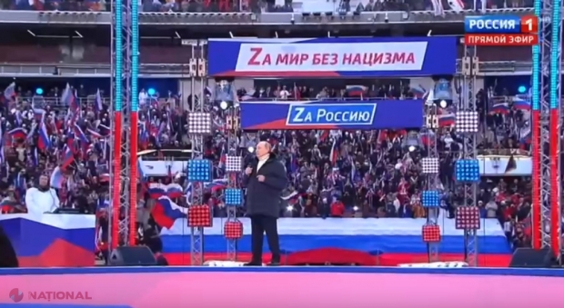 VIDEO // Putin a citat din BIBLIE la un miting prilejuit aniversării a opta de la ANEXAREA Crimeii. Discursul liderului de la Kremlin a fost ÎNTRERUPT de televiziunea rusă. „Toată lumea râde de noi. Poporul rus a devenit „bâdlă”. Putin e un fricos”