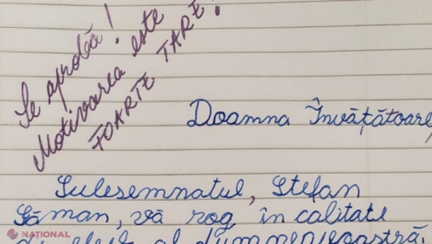 Cererea cu care un elev și-a convins învățătoarea să nu-i mai dea teme pentru weekend. Profesoara a și aprobat-o